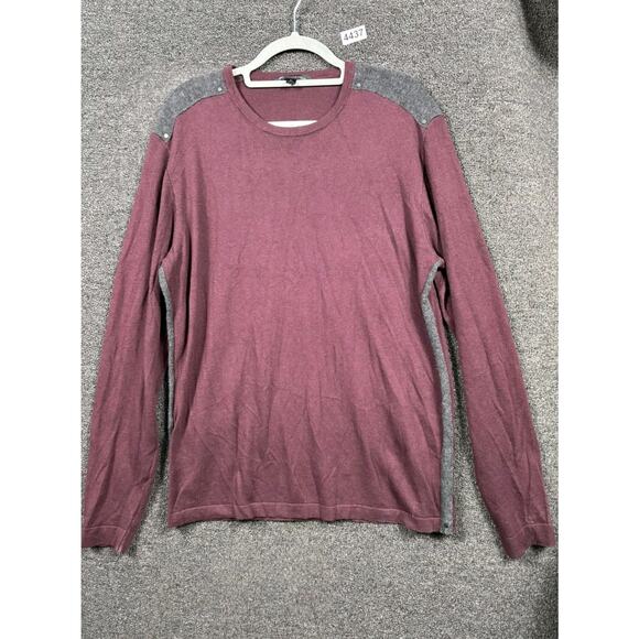 John Varvatos Wool Blend Sweater Mens Size XL Burgundy Long Sleeve Super Soft - Picture 1 of 7